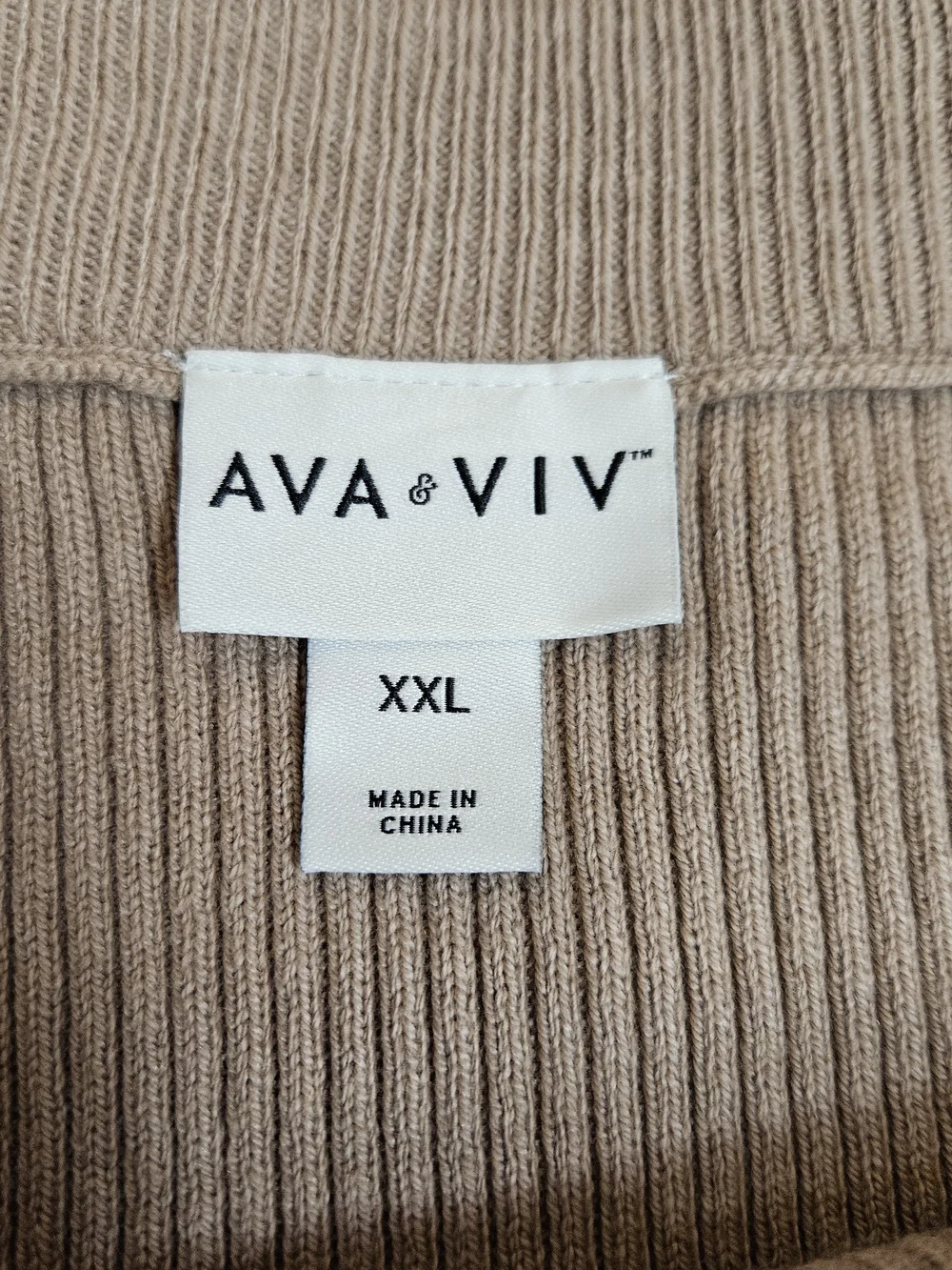 Ava & Viv Ribbed Knit Pencil Skirt – Taupe – XXL (17) – NWT